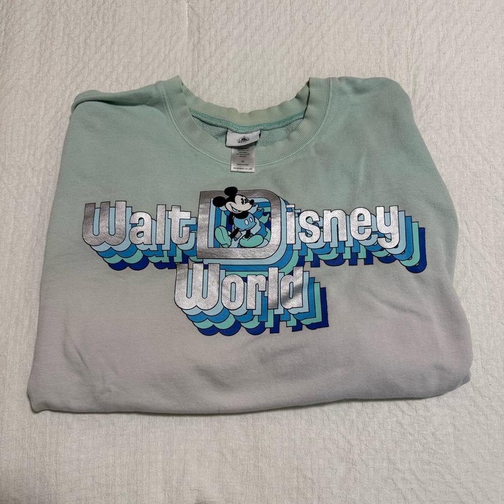 Disney Mint Green Sweatshirt with Mickey Mouse